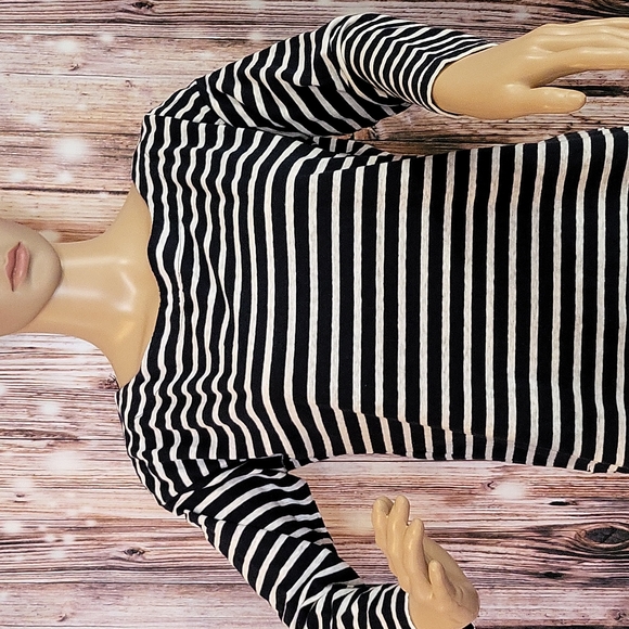 J.Crew Women's Long Sleeve White & Navy Striped Top Size S - Picture 3 of 11
